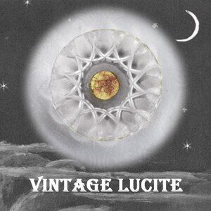 Big Vintage Carved Lucite Piece to Recycle or Upcycle _ Clear Mandala